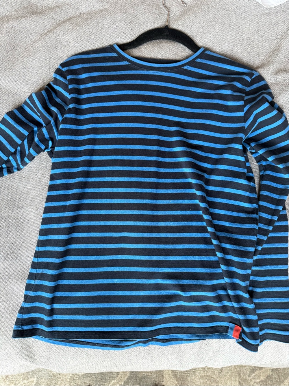 Kule Blue & Black Striped Long-Sleeve Top